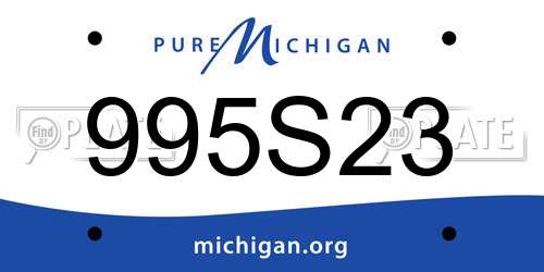 995S23 Michigan License Plate