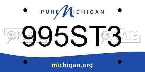 995ST3 Michigan License Plate