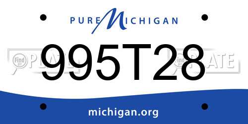 995T28 Michigan License Plate