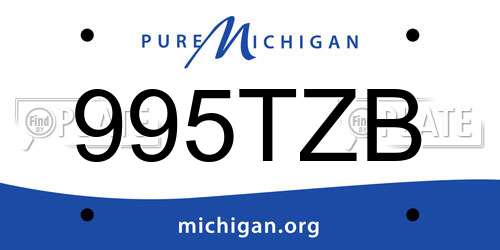 995TZB Michigan License Plate