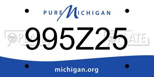 995Z25 Michigan License Plate