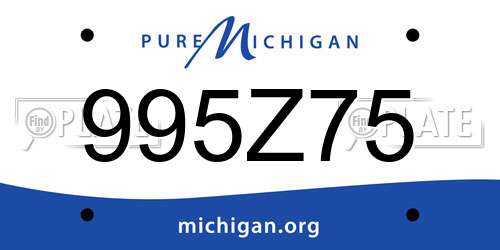 995Z75 Michigan License Plate