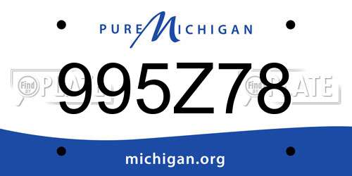 995Z78 Michigan License Plate