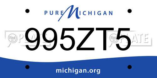 995ZT5 Michigan License Plate