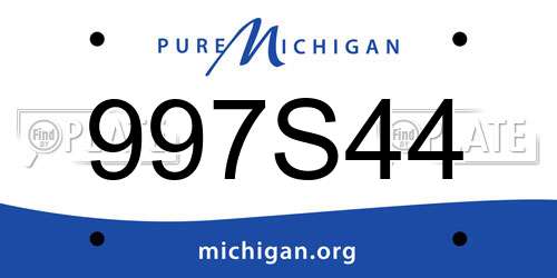 997S44 Michigan License Plate