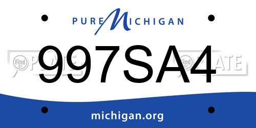 997SA4 Michigan License Plate
