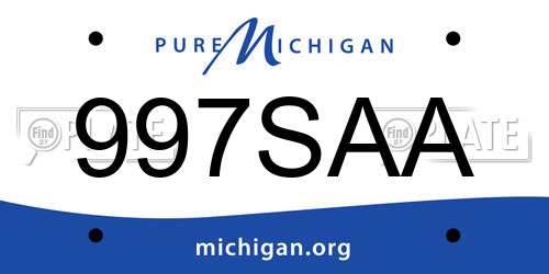 997SAA Michigan License Plate