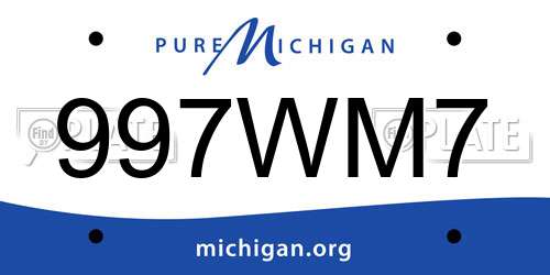997WM7 Michigan License Plate