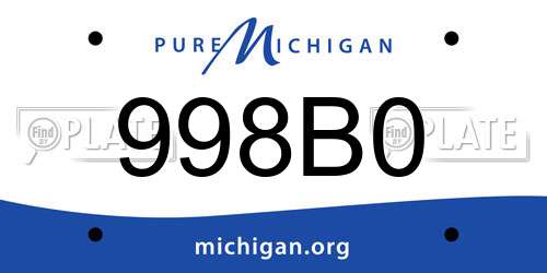998B0 Michigan License Plate