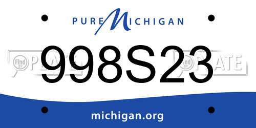 998S23 Michigan License Plate