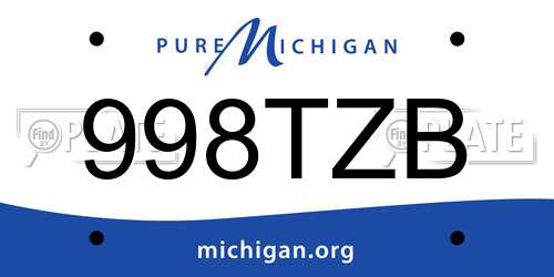 998TZB Michigan License Plate