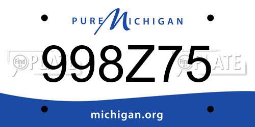 998Z75 Michigan License Plate