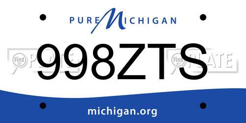 998ZTS Michigan License Plate