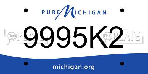 9995K2 Michigan License Plate