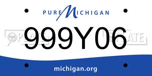 999Y06 Michigan License Plate
