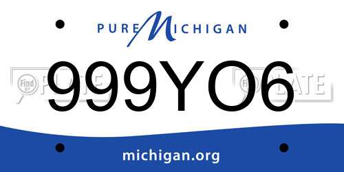 999YO6 Michigan License Plate