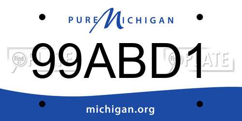 99ABD1 Michigan License Plate