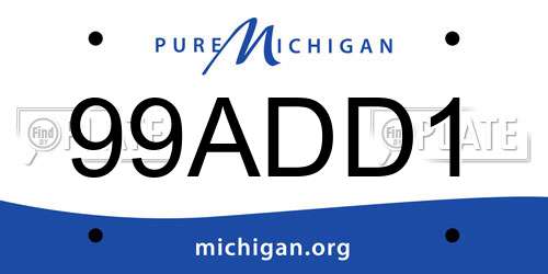 99ADD1 Michigan License Plate