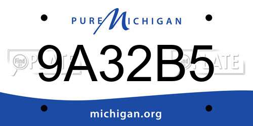 9A32B5 Michigan License Plate