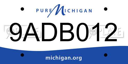 9ADB012 Michigan License Plate