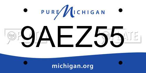 9AEZ55 Michigan License Plate