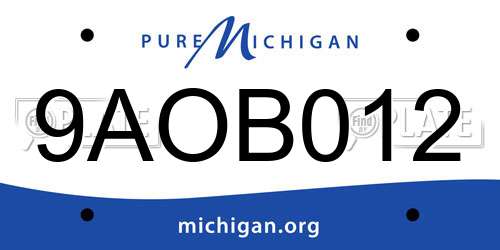 9AOB012 Michigan License Plate