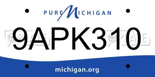 9APK310 Michigan License Plate
