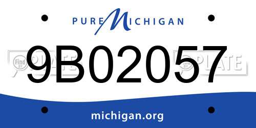 9B02057 Michigan License Plate