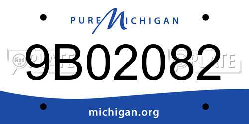 9B02082 Michigan License Plate