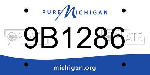 9B1286 Michigan License Plate