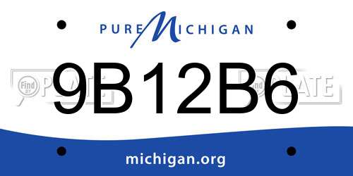 9B12B6 Michigan License Plate
