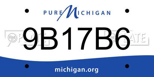 9B17B6 Michigan License Plate