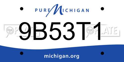 9B53T1 Michigan License Plate