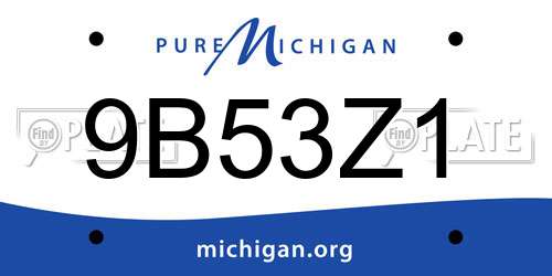 9B53Z1 Michigan License Plate