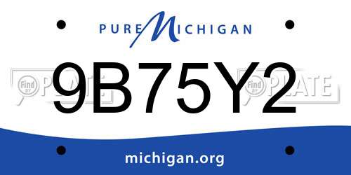 9B75Y2 Michigan License Plate