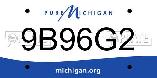 9B96G2 Michigan License Plate