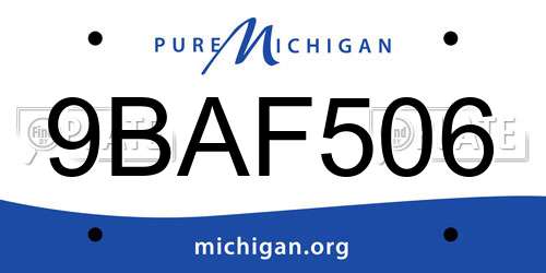 9BAF506 Michigan License Plate
