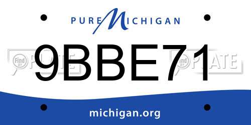 9BBE71 Michigan License Plate