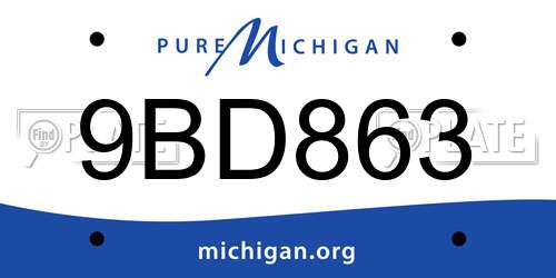 9BD863 Michigan License Plate