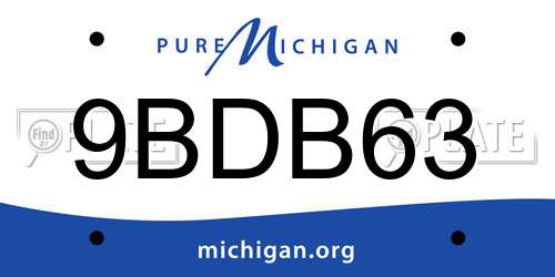 9BDB63 Michigan License Plate