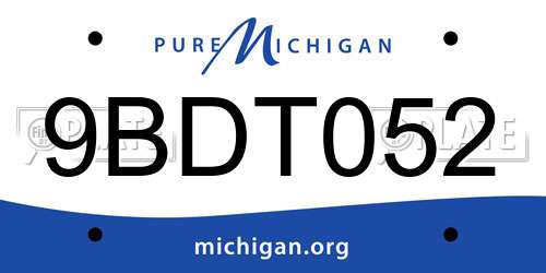 9BDT052 Michigan License Plate