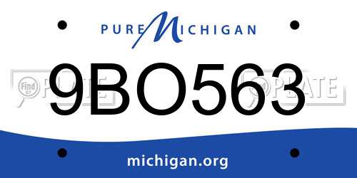 9BO563 Michigan License Plate