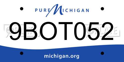 9BOT052 Michigan License Plate
