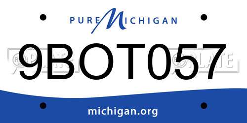 9BOT057 Michigan License Plate