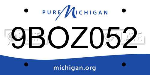 9BOZ052 Michigan License Plate