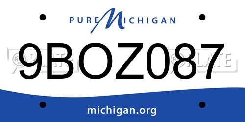 9BOZ087 Michigan License Plate