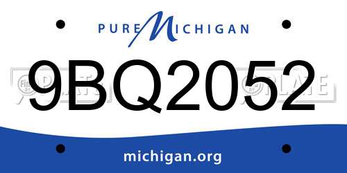 9BQ2052 Michigan License Plate
