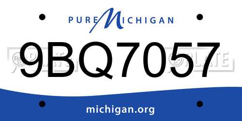 9BQ7057 Michigan License Plate