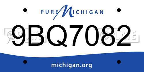 9BQ7082 Michigan License Plate