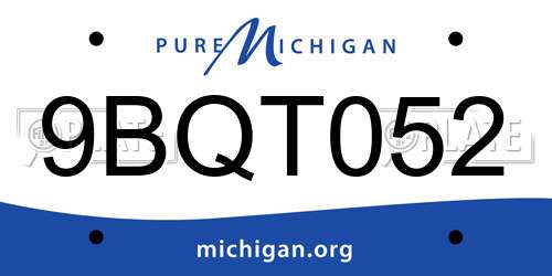 9BQT052 Michigan License Plate